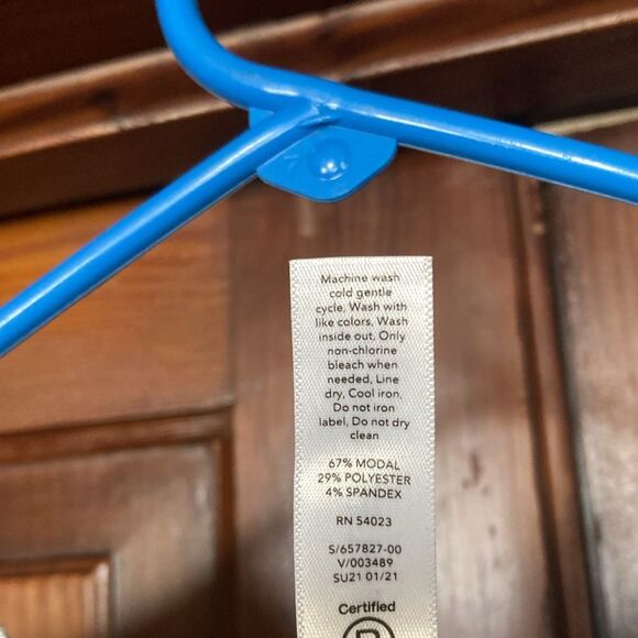 Athleta Women’s Status Breezy Stripped Tee Size S Grey White Modal Blend - Picture 4 of 6